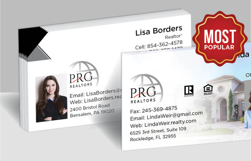 PRG Realtors Real Estate Standard Business Cards - Standard & Rounded Corner Business Cards for Realtors | BestPrintBuy.com