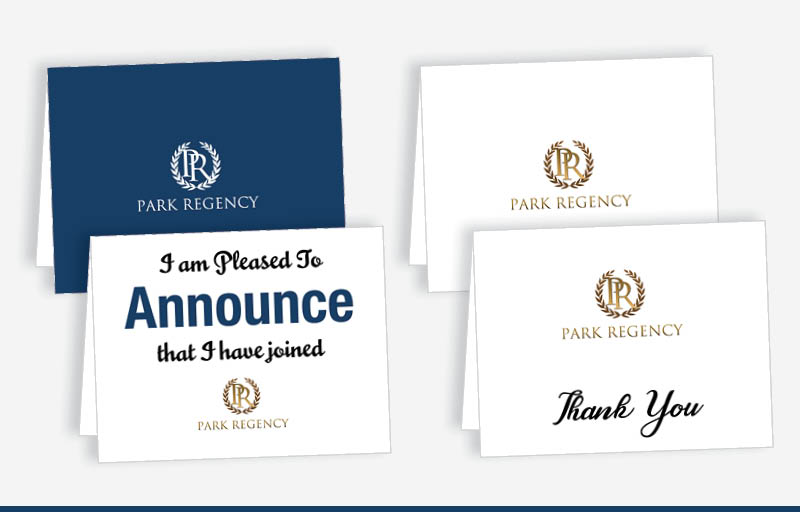 Park Regency Real Estate Blank Folded Note Cards -  stationery | BestPrintBuy.com