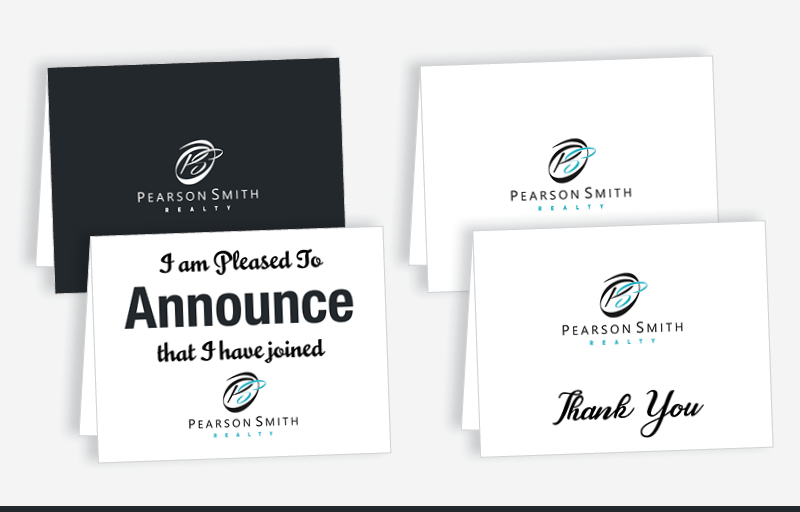 Pearson Smith Realty Real Estate Blank Folded Note Cards -  stationery | BestPrintBuy.com
