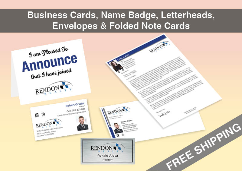 Rendon Realty Real Estate BC Agent Package - Rendon Realty approved vendor personalized business cards| BestPrintBuy.com