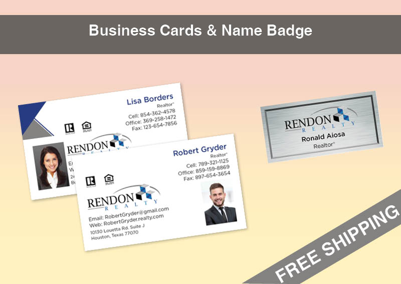 Rendon Realty Real Estate Silver Agent Package - Rendon Realty approved vendor personalized business cards, letterhead, envelopes and note cards | BestPrintBuy.com