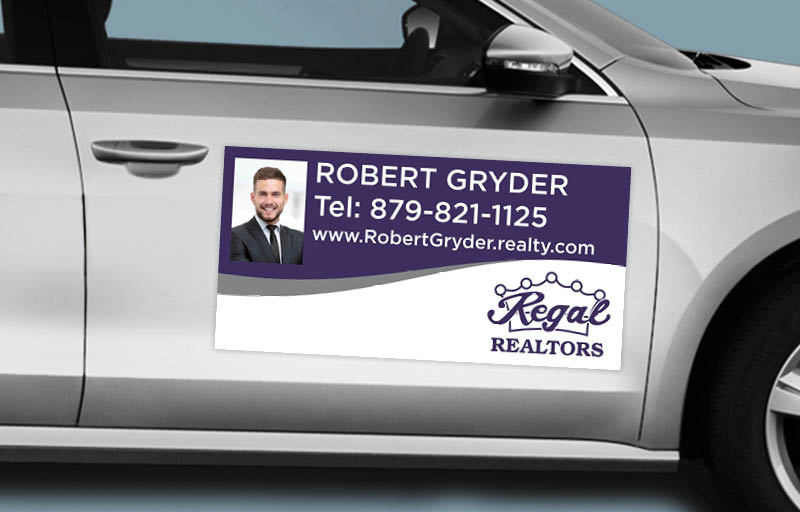 Regal Realtors Real Estate 12 x 24 with Photo Car Magnets - Custom car magnets for realtors | BestPrintBuy.com