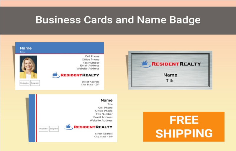 Resident Realty Real Estate Silver Agent Package - Resident Realty approved vendor personalized business cards, letterhead, envelopes and note cards | BestPrintBuy.com