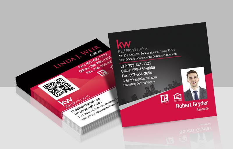 Keller Williams Real Estate Square Business Cards - KW Approved Vendor Modern Business Cards for Realtors | BestPrintBuy.com