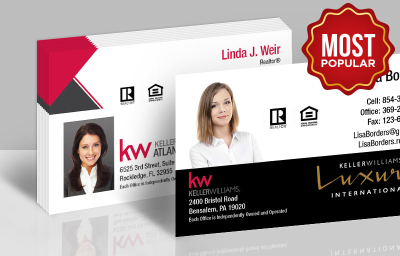 Keller Williams Real Estate Standard Business Cards - KW Approved Vendor Standard & Rounded Corner Business Cards for Realtors | BestPrintBuy.com