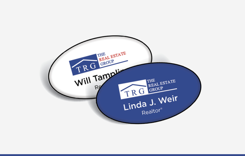The Real Estate Group Real Estate Domed Oval Name Badge | BestPrintBuy.com