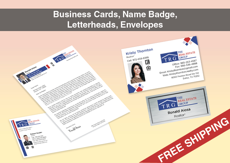 The Real Estate Group Real Estate Bronze Agent Package - The Real Estate Group approved vendor personalized business cards, letterhead, envelopes and note cards | BestPrintBuy.com