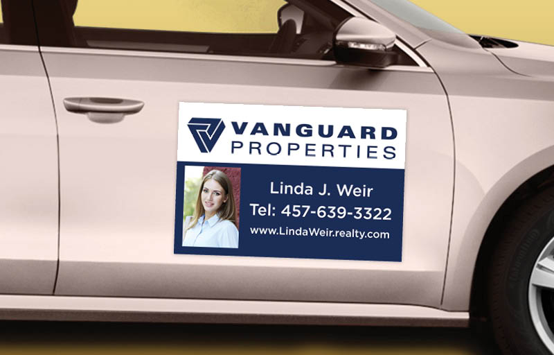 Vanguard Properties Real Estate 12 x 18 with Photo Car Magnets - Custom car magnets for realtors | BestPrintBuy.com