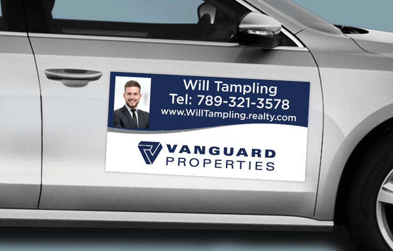 Vanguard Properties Real Estate 12 x 24 with Photo Car Magnets - Custom car magnets for realtors | BestPrintBuy.com