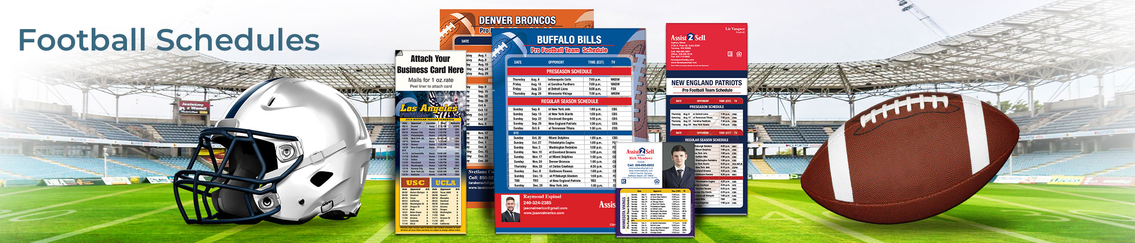Assist2Sell Real Estate Football Schedules - A2S personalized football schedules | BestPrintBuy.com