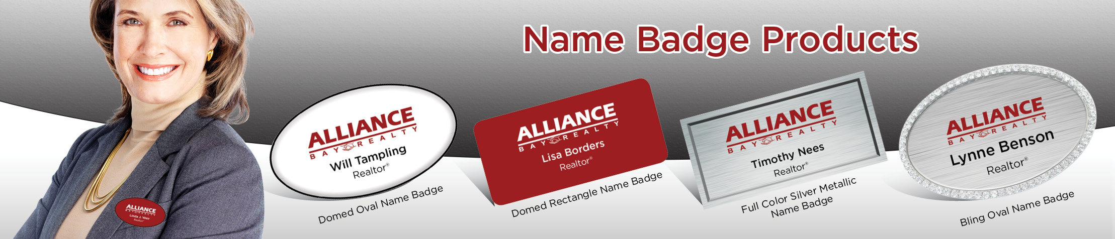 Alliance Bay Realty Real Estate Name Badge Products - Alliance Bay Realty Name Tags for Realtors | BestPrintBuy.com