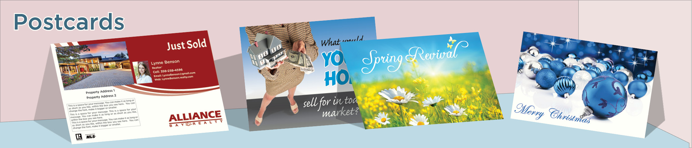 Alliance Bay Realty Real Estate Postcards - Alliance Bay Realty postcard templates and direct mail postcard mailing services | BestPrintBuy.com