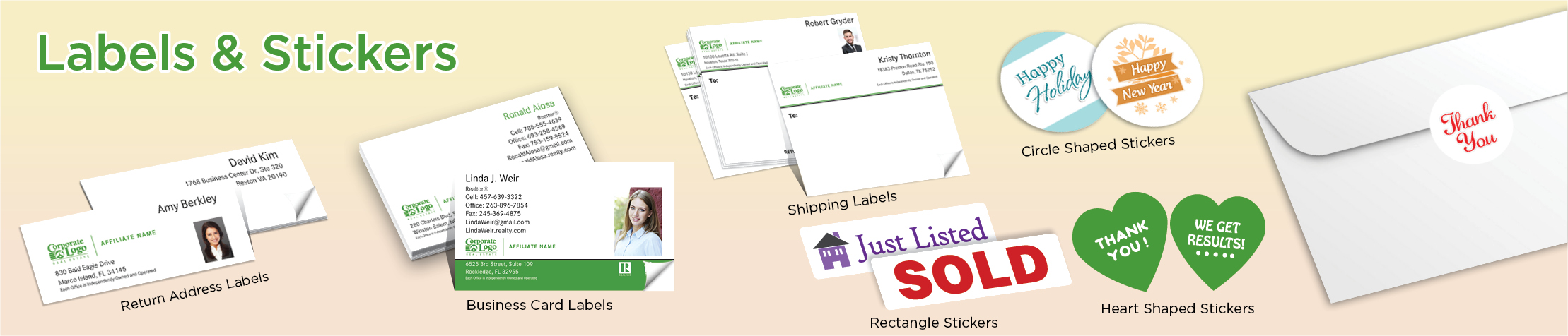 Better Homes And Gardens Real Estate Labels and Stickers - MHRS business card labels, return address labels, shipping labels, and assorted stickers | BestPrintBuy.com
