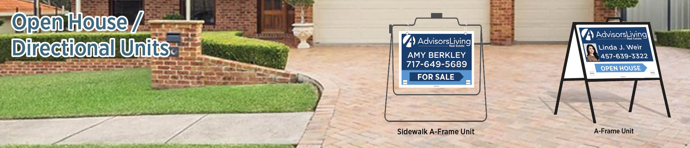 Advisors Living Real Estate Open House/Directional Units - ALR real estate Sidewalk A-Frame signs | BestPrintBuy.com