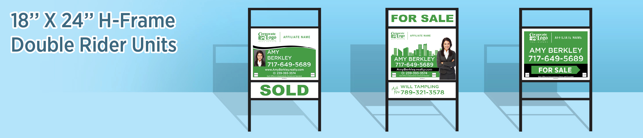 Better Homes And Gardens Real Estate H-Frame Double Rider Units - BHG approved vendor real estate signs | BestPrintBuy.com