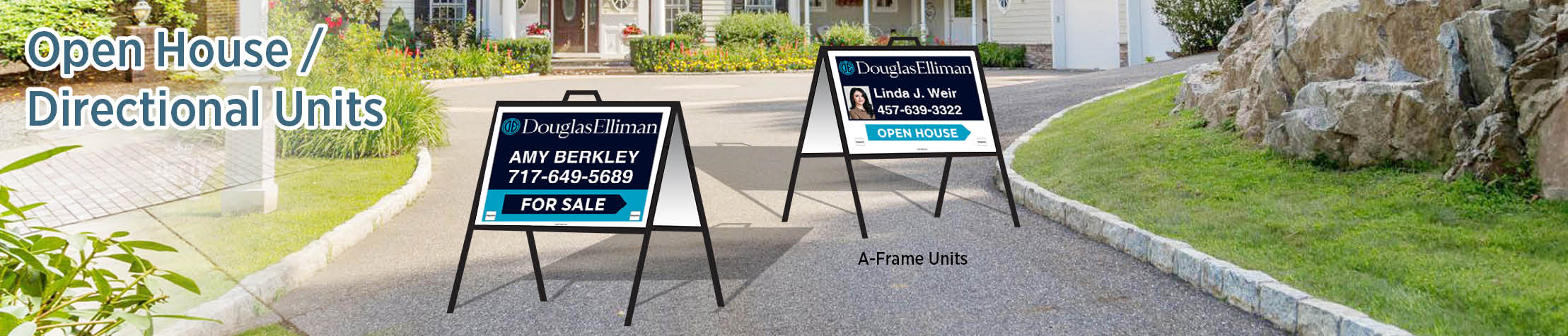 Douglas Elliman Real Estate Open House/Directional Units - DE directional real estate signs | BestPrintBuy.com