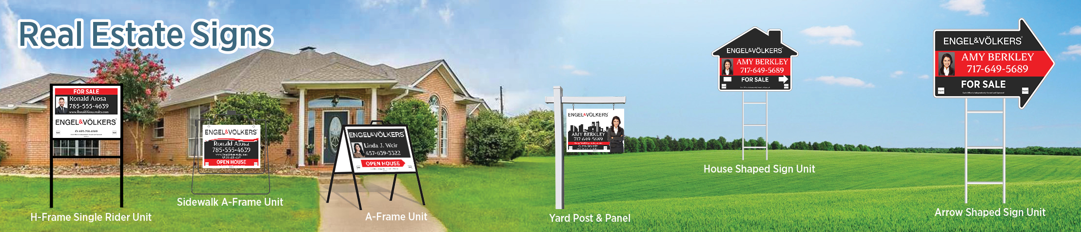 Engel Volkers Real Estate Signs - EVR real estate signs - H-Frame Units, Directional Signs, A-Frame Units, Yard Post and Panel | BestPrintBuy.com