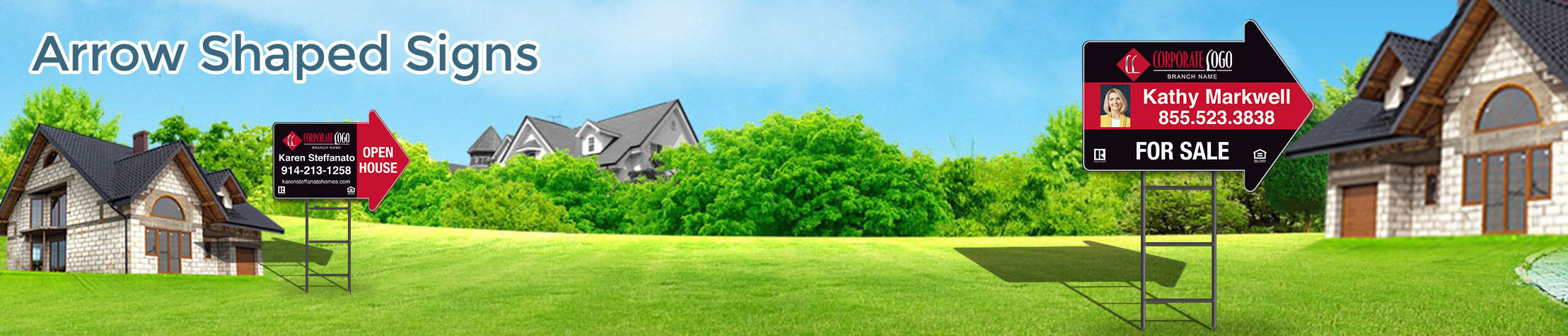 HomeSmart Real Estate Arrow Shaped Signs - HomeSmart directional real estate signs | BestPrintBuy.com