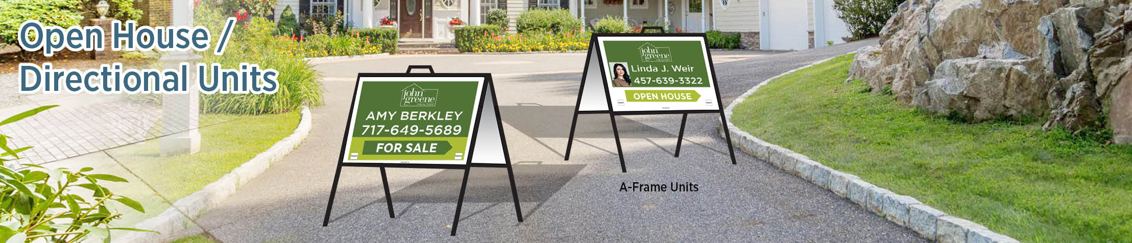 John Greene Realtor Real Estate Open House/Directional Units - JGR directional real estate signs | BestPrintBuy.com