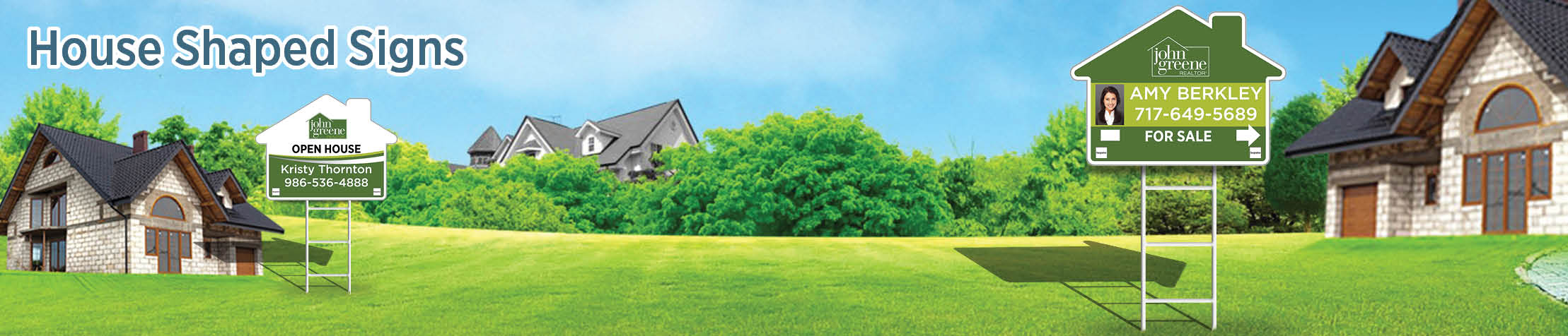 John Greene Realtor Real Estate House Shaped Signs - JGR real estate signs | BestPrintBuy.com