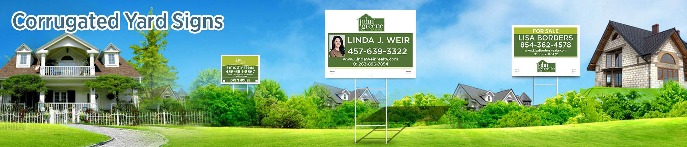 John Greene Realtor Real Estate Corrugated Yard Signs - JGR real estate signs | BestPrintBuy.com