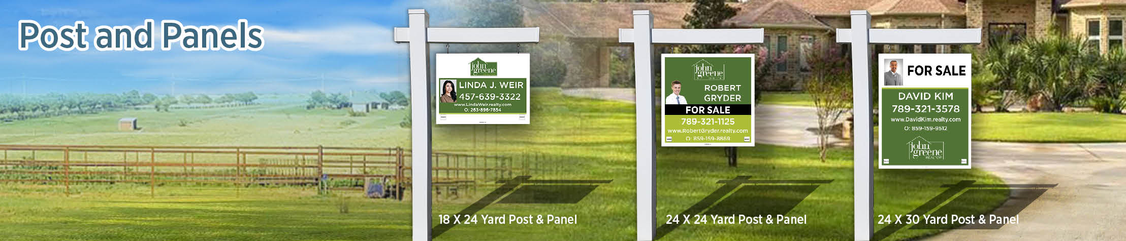 John Greene Realtor Real Estate Post and Panel - JGR real estate signs | BestPrintBuy.com