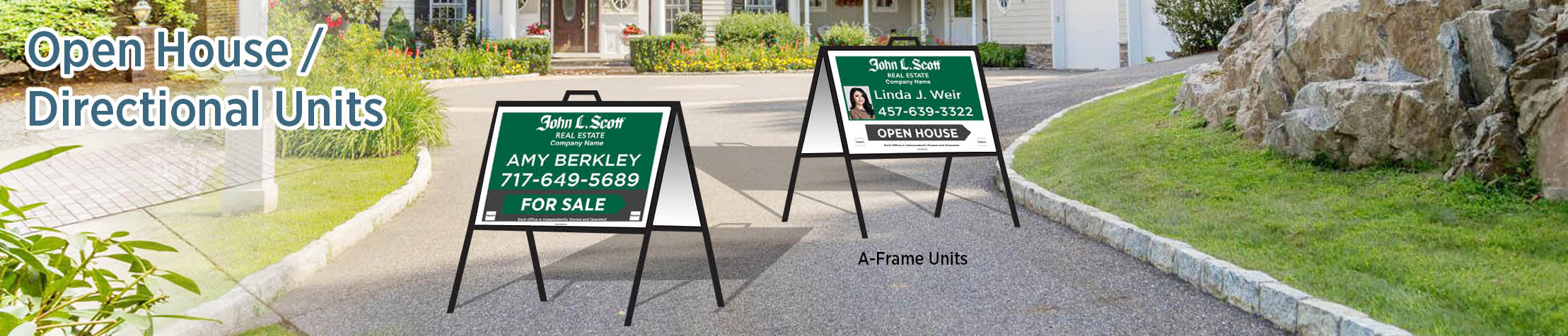 John L.Scott Real Estate Open House/Directional Units - JLS directional real estate signs | BestPrintBuy.com
