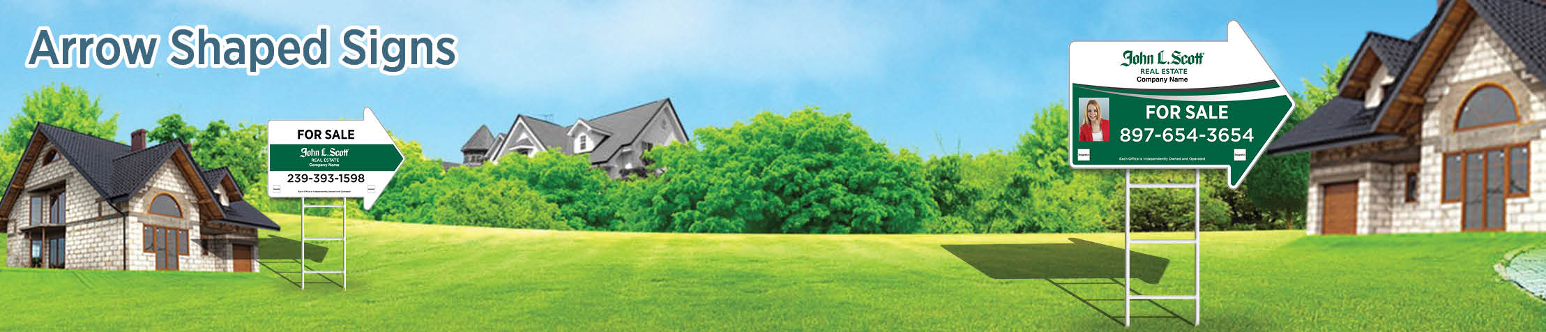John L.Scott Real Estate Arrow Shaped Signs - JLS directional real estate signs | BestPrintBuy.com