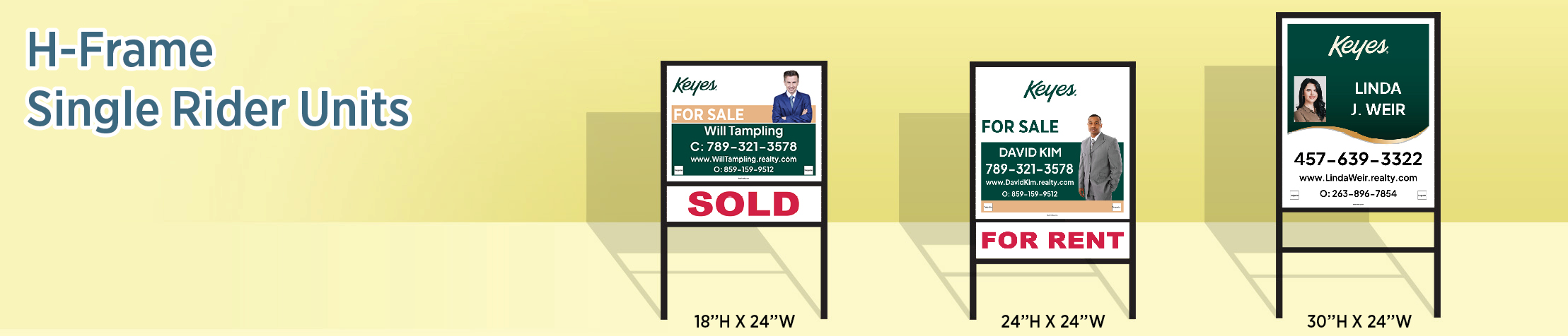 Keyes Real Estate H-Frame Single Rider Units - KE real estate signs | BestPrintBuy.com