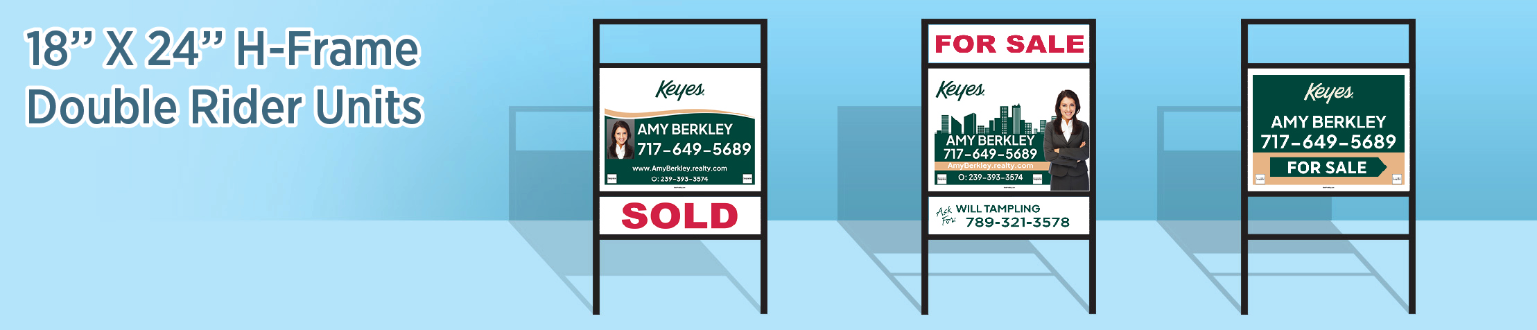 Keyes Real Estate H-Frame Double Rider Units - KE real estate signs | BestPrintBuy.com