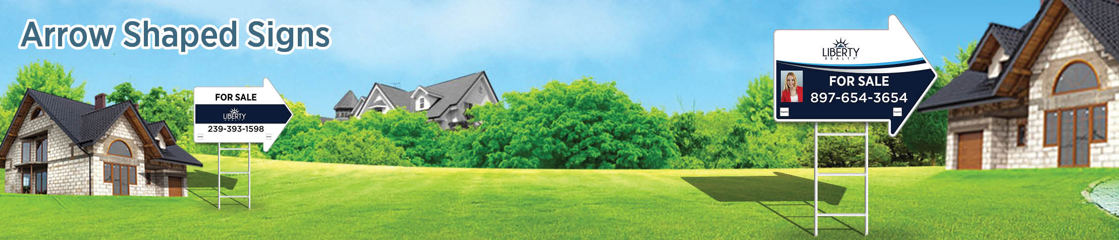Liberty Realty Real Estate Arrow Shaped Signs - LIR directional real estate signs | BestPrintBuy.com