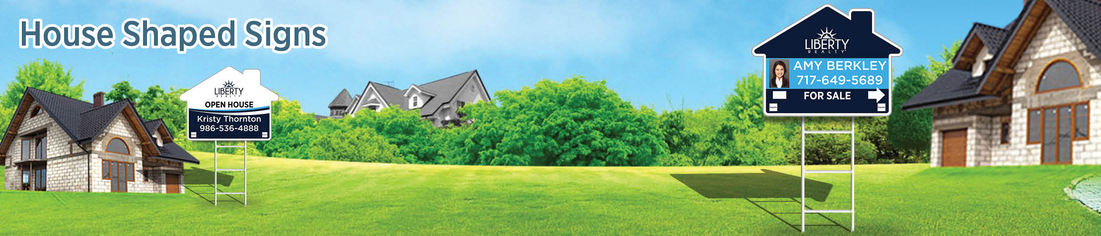 Liberty Realty Real Estate House Shaped Signs - LIR real estate signs | BestPrintBuy.com