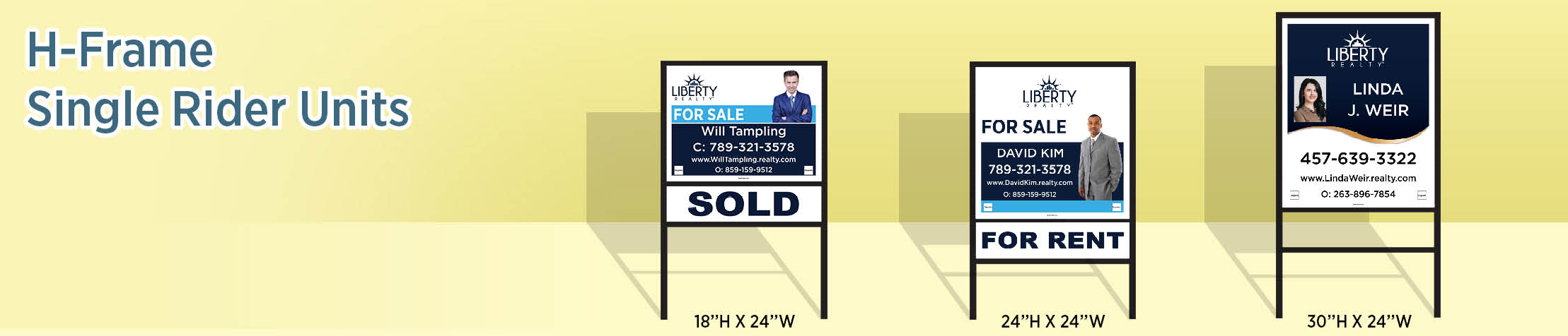 Liberty Realty Real Estate H-Frame Single Rider Units - LIR real estate signs | BestPrintBuy.com