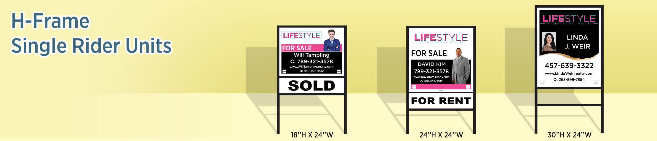 LIFESTYLE International Realty Real Estate H-Frame Single Rider Units - LSIR real estate signs | BestPrintBuy.com
