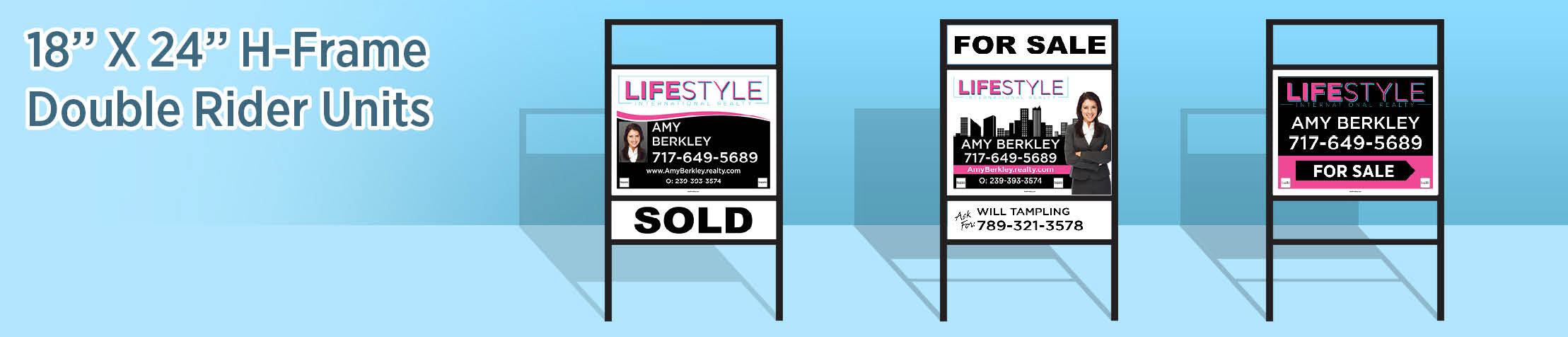 LIFESTYLE International Realty Real Estate H-Frame Double Rider Units - LSIR real estate signs | BestPrintBuy.com