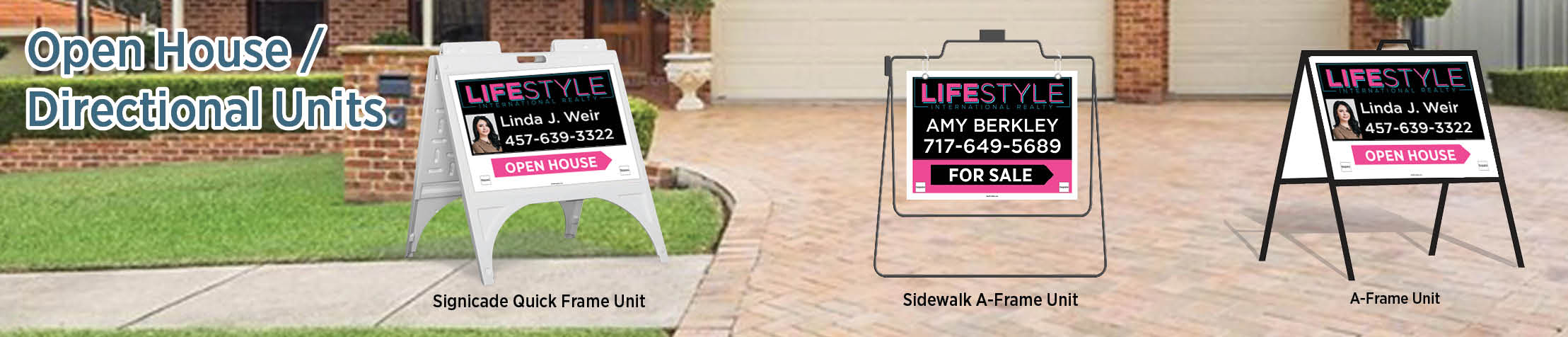 LIFESTYLE International Realty Real Estate Open House/Directional Units - LSIR real estate Sidewalk A-Frame signs | BestPrintBuy.com