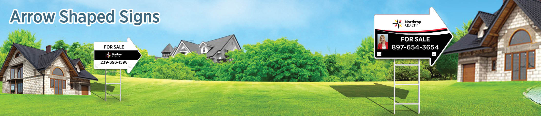 Northrop Realty Real Estate Arrow Shaped Signs - NRR directional real estate signs | BestPrintBuy.com