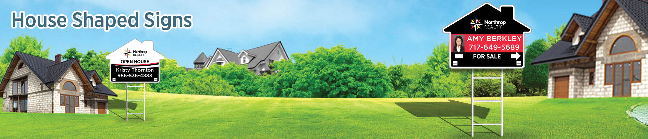 Northrop Realty Real Estate House Shaped Signs - NRR real estate signs | BestPrintBuy.com