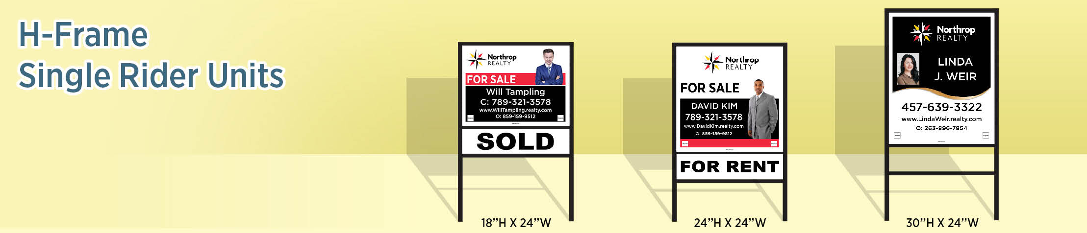 Northrop Realty Real Estate H-Frame Single Rider Units - NRR real estate signs | BestPrintBuy.com
