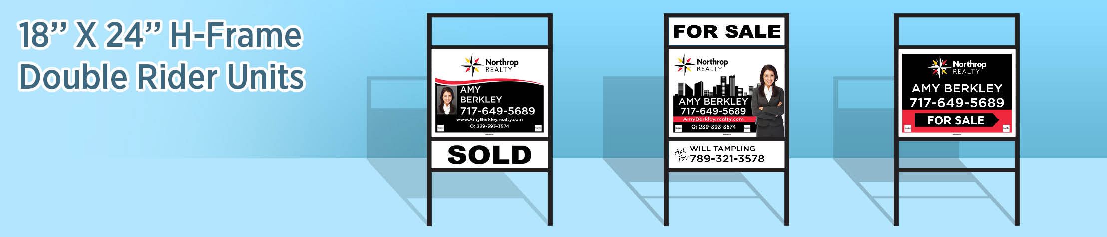 Northrop Realty Real Estate H-Frame Double Rider Units - NRR real estate signs | BestPrintBuy.com