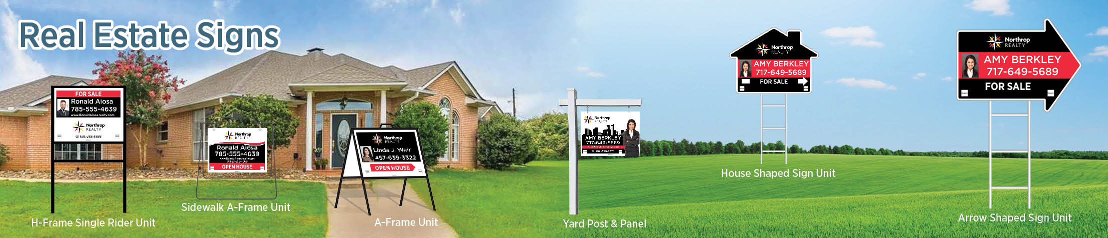 Northrop Realty Real Estate Signs - NRR real estate signs - H-Frame Units, Directional Signs, A-Frame Units, Yard Post and Panel | BestPrintBuy.com