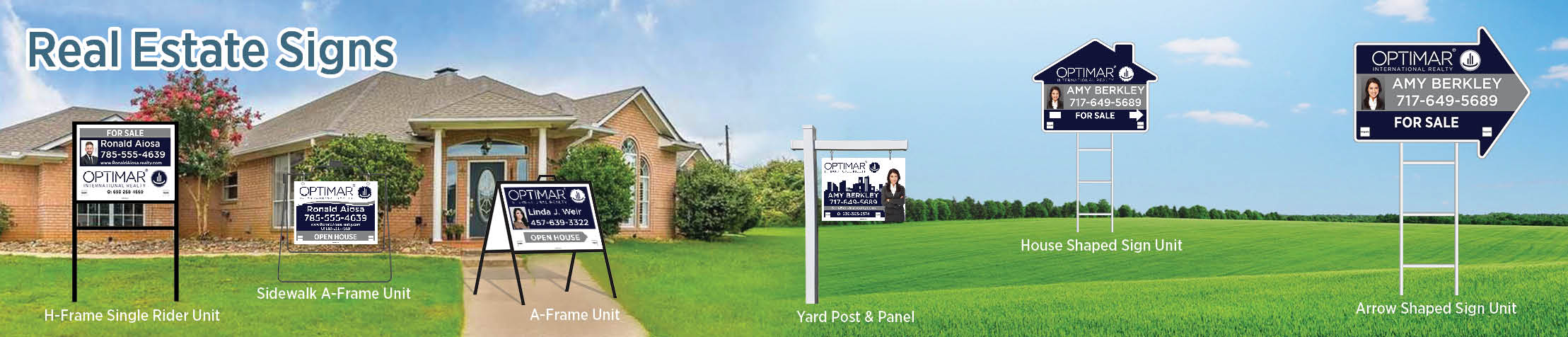 Optimar International Real Estate Signs - OIR real estate signs - H-Frame Units, Directional Signs, A-Frame Units, Yard Post and Panel | BestPrintBuy.com