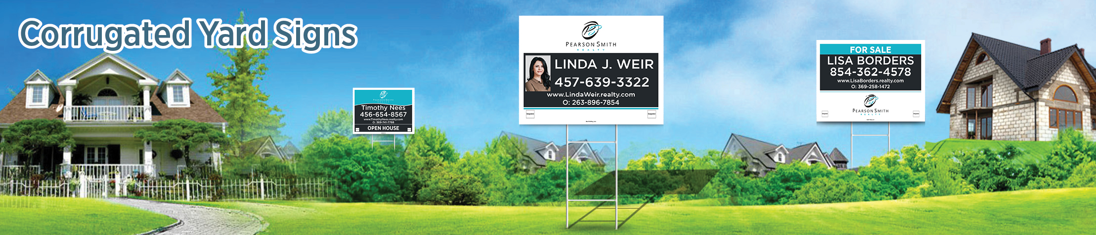Pearson Smith Realty Real Estate Corrugated Yard Signs - PSR real estate signs | BestPrintBuy.com