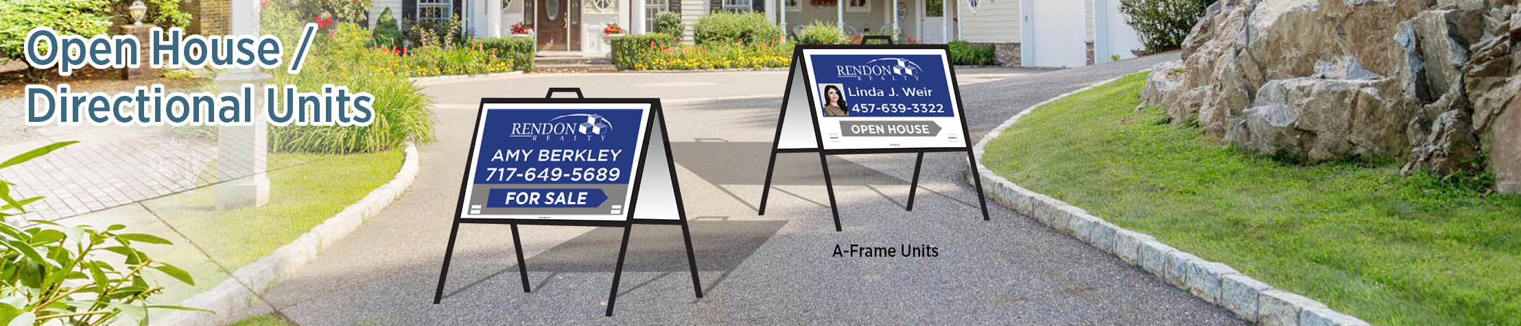 Rendon Realty Real Estate Open House/Directional Units - RNR directional real estate signs | BestPrintBuy.com