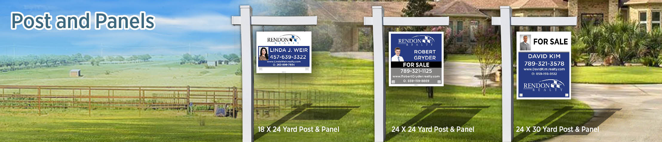 Rendon Realty Real Estate Post and Panel - RNR real estate signs | BestPrintBuy.com