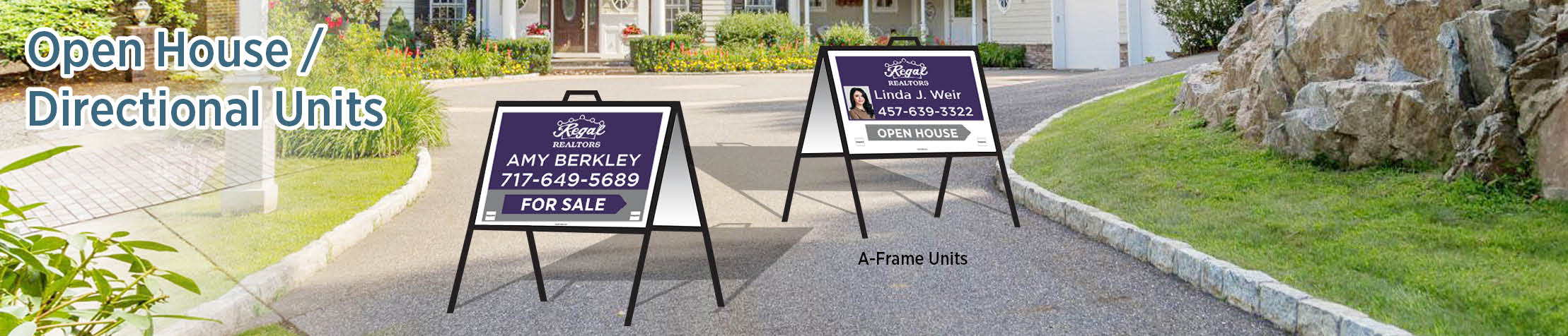 Regal Realtors Real Estate Open House/Directional Units - RRS directional real estate signs | BestPrintBuy.com