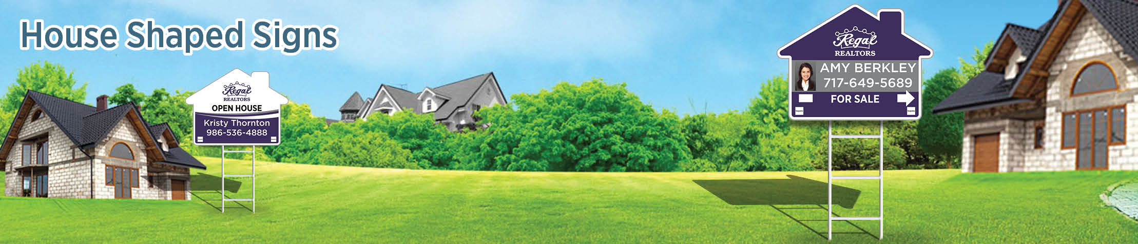 Regal Realtors Real Estate House Shaped Signs - RRS real estate signs | BestPrintBuy.com