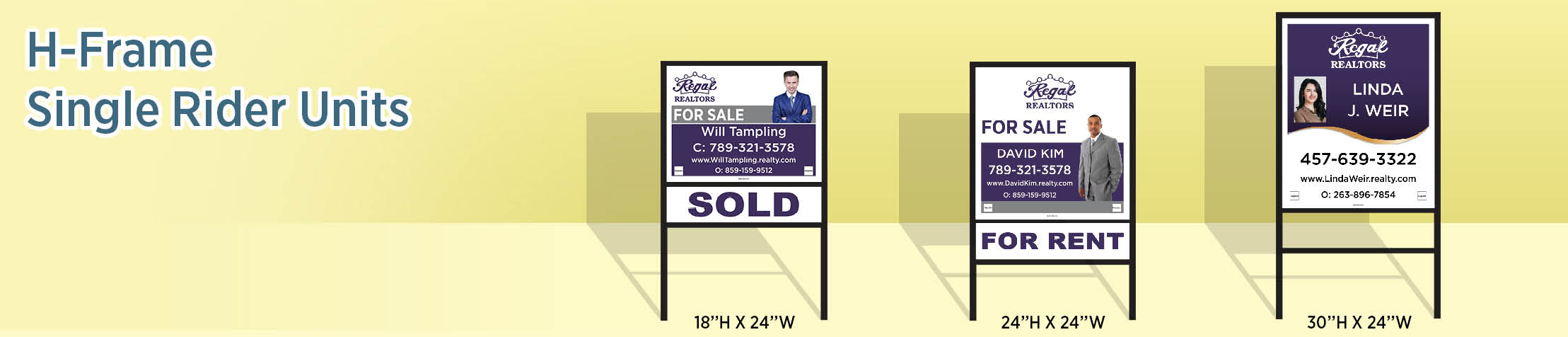 Regal Realtors Real Estate H-Frame Single Rider Units - RRS real estate signs | BestPrintBuy.com