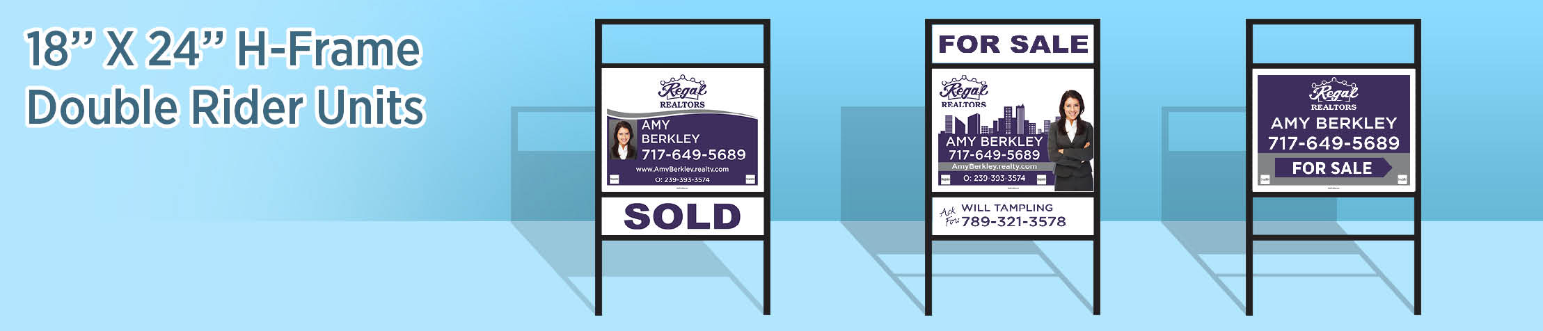 Regal Realtors Real Estate H-Frame Double Rider Units - RRS real estate signs | BestPrintBuy.com