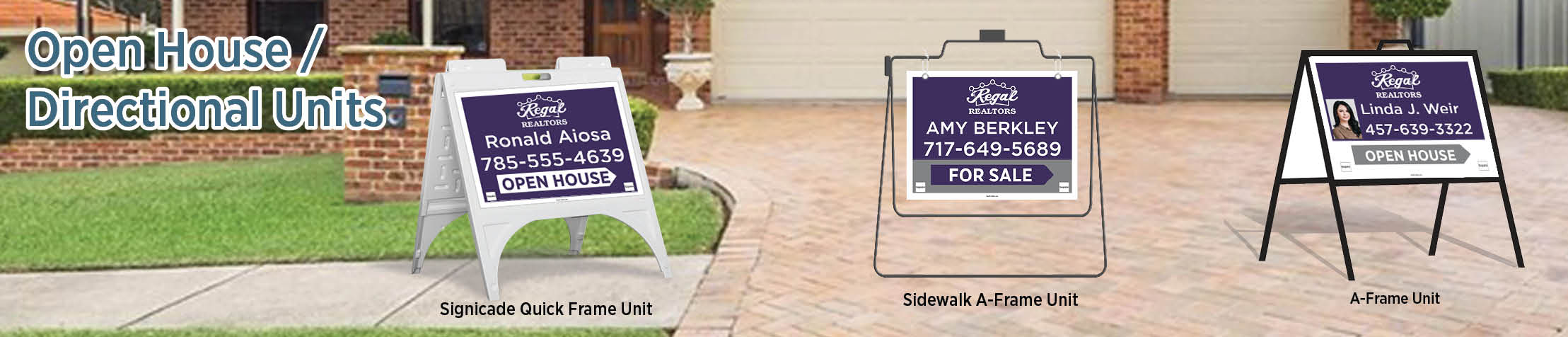 Regal Realtors Real Estate Open House/Directional Units - RRS real estate Sidewalk A-Frame signs | BestPrintBuy.com